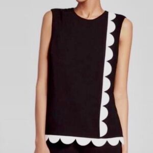 Victoria Beckham for target 🎯 Black and‎ White Scallop Trim Top